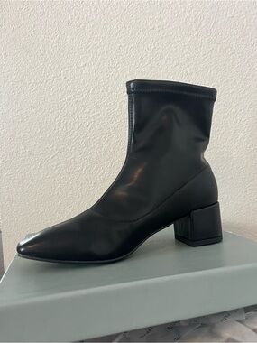 Classic Black Mid-Heel Ankle Boot